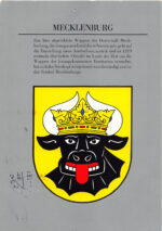 Mecklenburg Wappen-Postkarte – gelaufen 1991, DDR/BRD-Übergangszeit