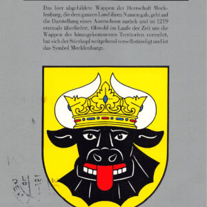 Mecklenburg Wappen-Postkarte – gelaufen 1991, DDR/BRD-Übergangszeit