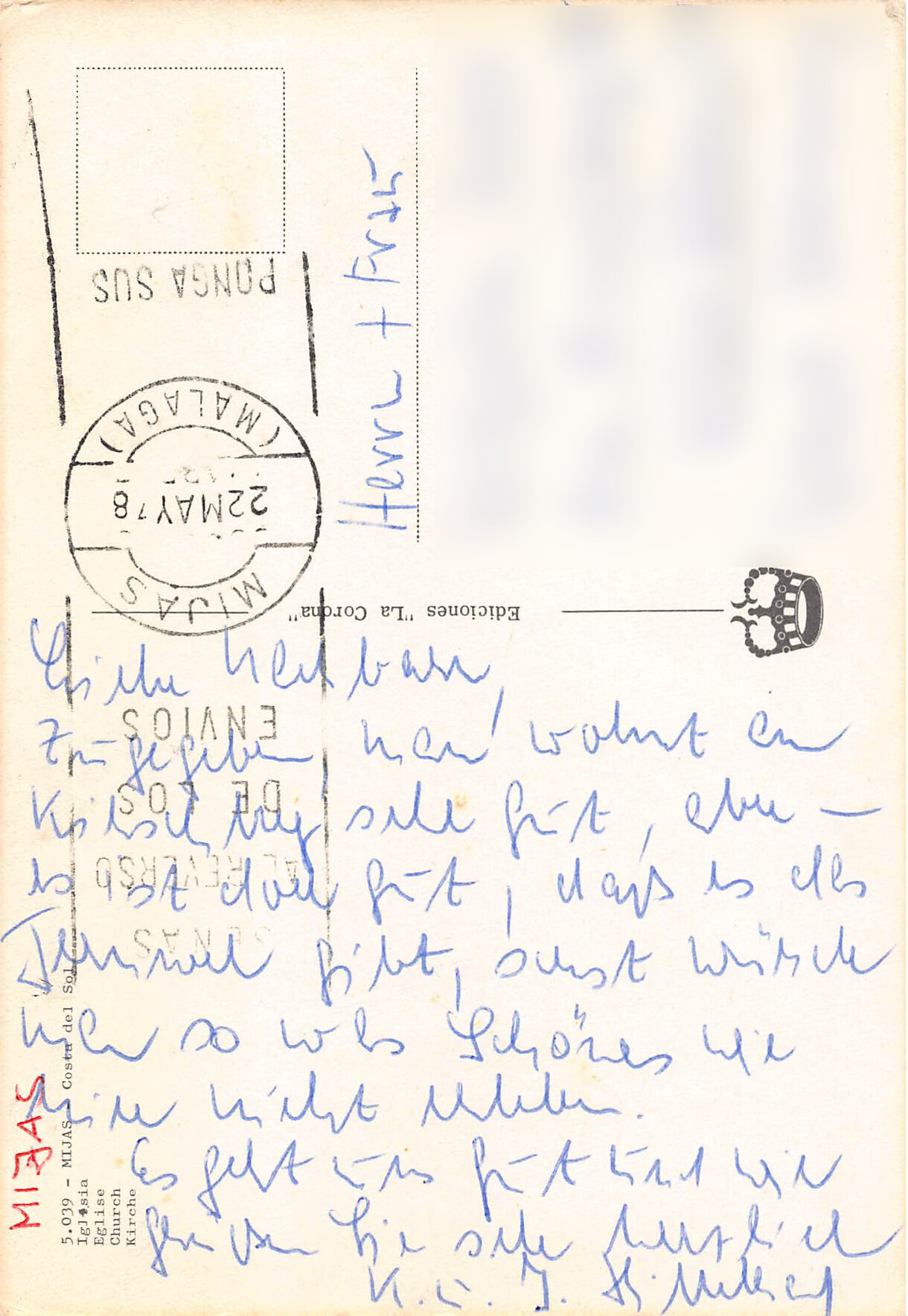 Mijas Costa del Sol – Kirche/Iglesia, Spanien, gelaufen 1978 – Bild 2