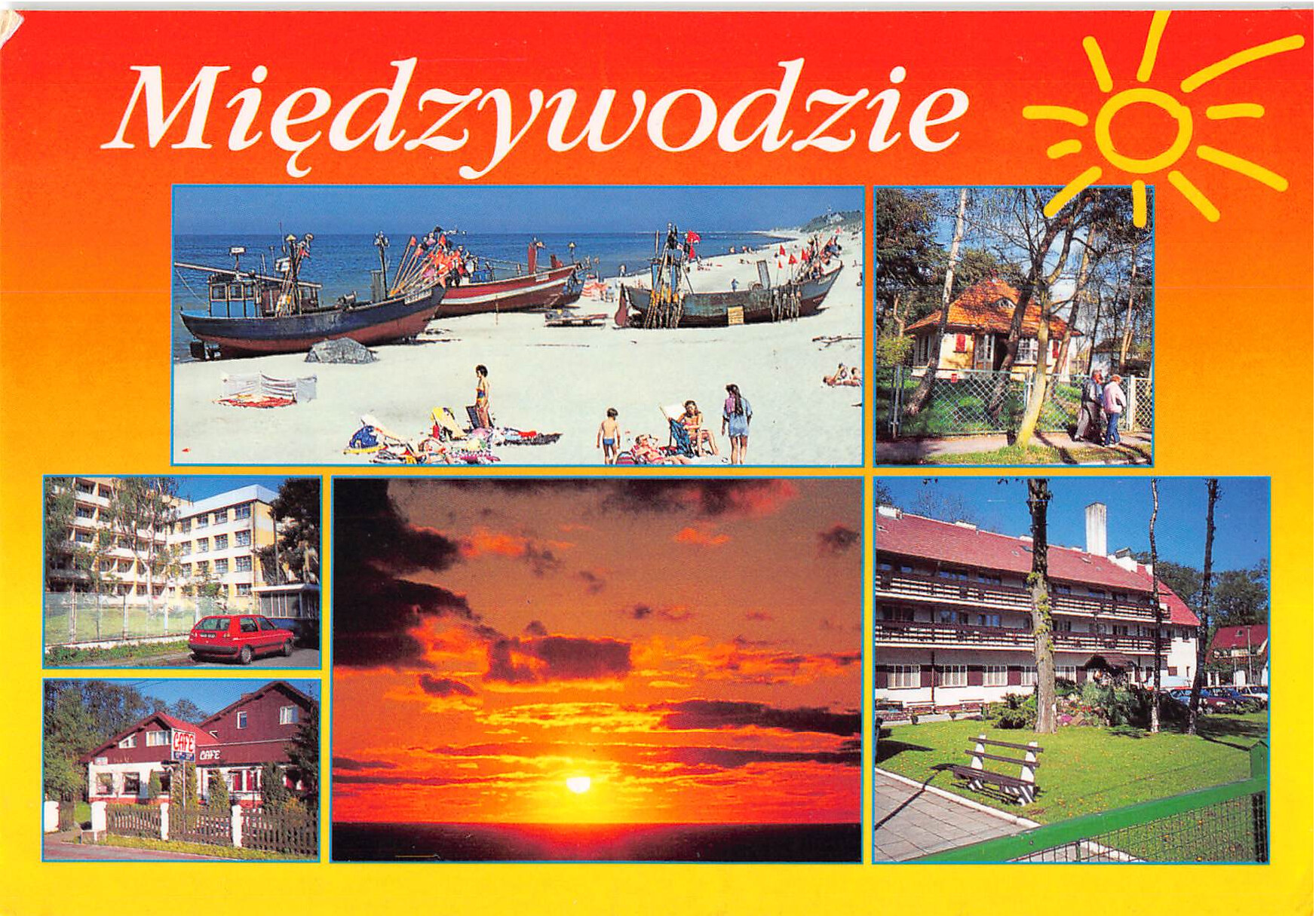 Międzywodzie Polen Ostsee Mehrbildkarte 1990er Jahre gelaufen