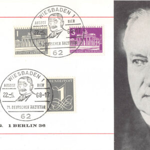 Werbekarte August Bier Chirurg 71. Dt. Ärztetag Wiesbaden 1968