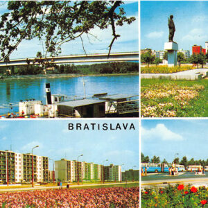 Bratislava Mehrbildkarte 1970er Jahre – SNP-Brücke, Prior, Tram