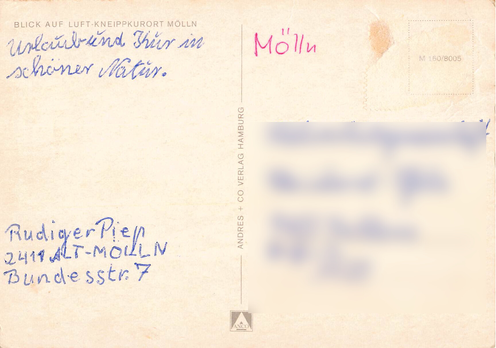 Mölln – Luftbild Altstadt Kneippkurort, Schleswig-Holstein, 1970er Jahre – Bild 2