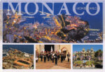 Monaco Monte-Carlo Mehrbildkarte – Nachtpanorama, Kasino, Wachparade