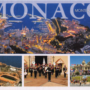 Monaco Monte-Carlo Mehrbildkarte – Nachtpanorama, Kasino, Wachparade