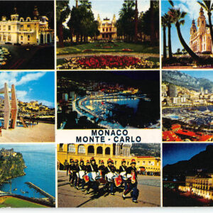 Monaco Monte-Carlo Mehrbildkarte – Kasino, Hafen, Palast, 1970er Jahre