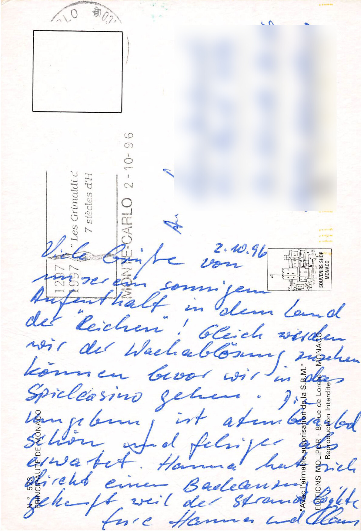 Monaco Monte-Carlo Mehrbildkarte – Fürstentum, 1990er Jahre – Bild 2