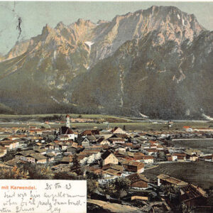 Mittenwald mit Karwendel – Panoramakarte 1903, Bayern