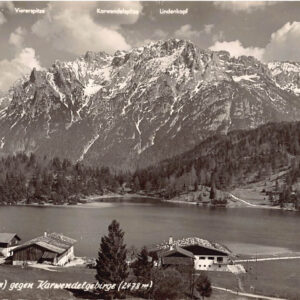 Lautersee gegen Karwendelgebirge – Fotokarte Bayern ca. 1960