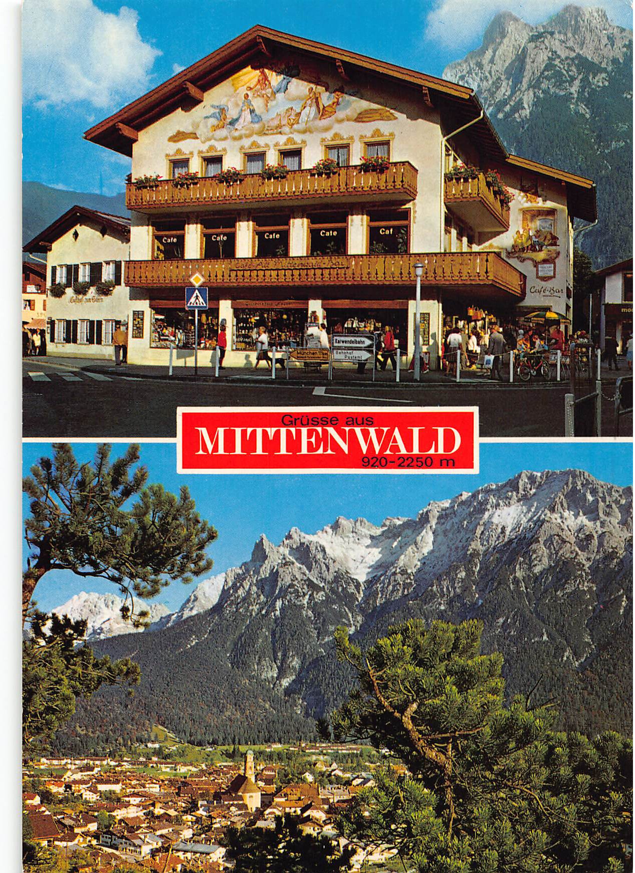 Grüsse aus Mittenwald – Mehrbildkarte Bayern, gelaufen 1997